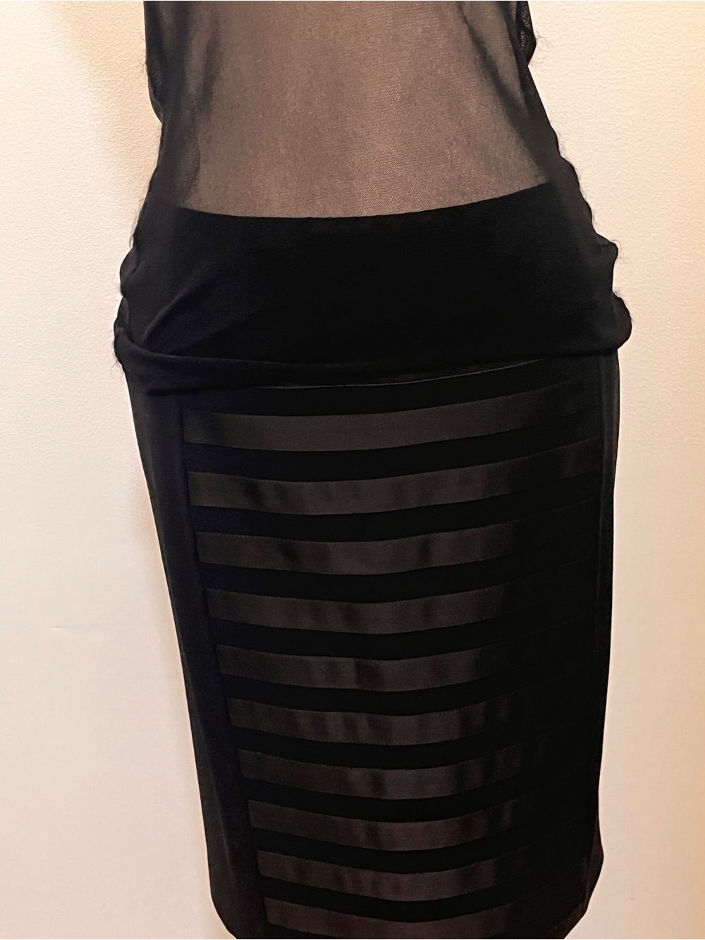 Jean Paul Gaultier Black Striped Pencil Skirt